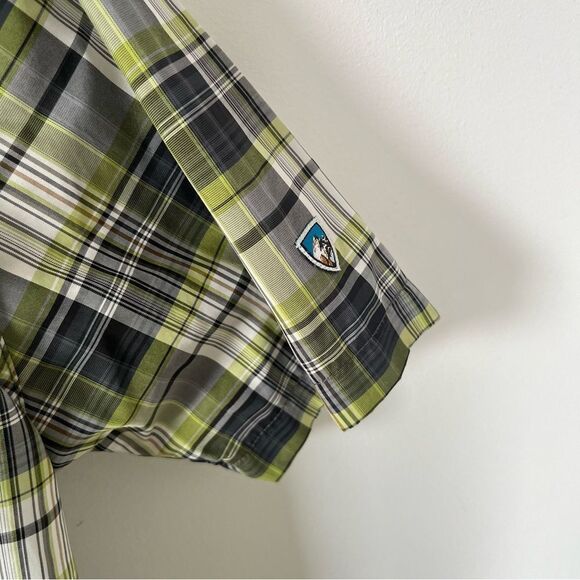 Kuhl Green Plain Ionik UPF 30 Short Sleeve Hiking Travel Button Down Shirt - Picture 4 of 8